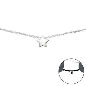 Dainty Star Necklace Sterling Silver Clavicle Choker